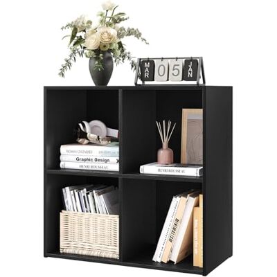 WOLTU Bibliothèque, étagère cube de rangement, séparateur de pièce, armoire de classement 4 compartiments, 59,6 x 59,8 x 29 cm (l x H x P), noire WOLTU Bibliothèque, étagère cube de rangement, séparateur de pièce, armoire de classement 4 compartiments, 59,6 x 59,8 x 29 cm (l x H x P), noire