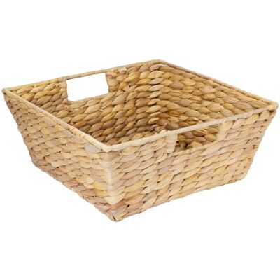 HMF Panier cadeau vide Panier de rangement tressé en jacinthe d'eau Rectangulaire 30 x 30 x 12 cm HMF Panier cadeau vide Panier de rangement tressé en jacinthe d'eau Rectangulaire 30 x 30 x 12 cm