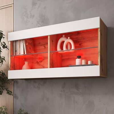 Komodee Vitrine Suspendue Tivoli A1 Noir/Blanc 100x50x29 cm Komodee Vitrine Suspendue Tivoli A1 Noir/Blanc 100x50x29 cm