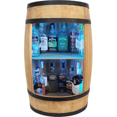weeco Bar en bois de tonneau avec lumières LED RGB Vitrine de dégustation de vins Casier à alcools Présentoir à bouteilles exquises Coffret à vins anciens Tonneau en bois Fût meuble Whisky weeco Bar en bois de tonneau avec lumières LED RGB Vitrine de dégustation de vins Casier à alcools Présentoir à bouteilles exquises Coffret à vins anciens Tonneau en bois Fût meuble Whisky