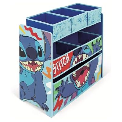 ARDITEX Organisateur en bois (62 x 30 x 60 cm) avec 6 paniers textiles de rangement Lilo & Stitch ARDITEX Organisateur en bois (62 x 30 x 60 cm) avec 6 paniers textiles de rangement Lilo & Stitch