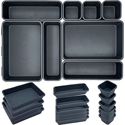 JinPhon Lot de 24 Organisateur Tiroir Cuisine en Plastique Très Profond, Forme Universelle Garder Tiroir Bien Rangé JinPhon Lot de 24 Organisateur Tiroir Cuisine en Plastique Très Profond, Forme Universelle Garder Tiroir Bien Rangé