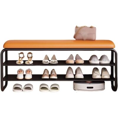 DGDHHSFJDJ Banc à chaussures d'entrée avec siège en cuir Pu, organisateur de étagère à chaussures à 3 niveaux for couloir d'entrée, salon, chambre à coucher, vestiaire(Black-Orange,90cm/35.43in) DGDHHSFJDJ Banc à chaussures d'entrée avec siège en cuir Pu, organisateur de étagère à chaussures à 3 niveaux for couloir d'entrée, salon, chambre à coucher, vestiaire(Black-Orange,90cm/35.43in)