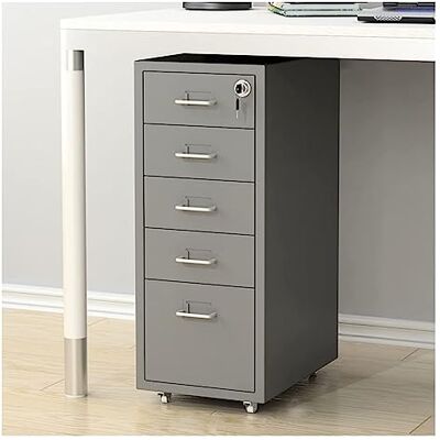 CWCQGH Classeur en métal à 5 tiroirs verrouillables sous le bureau pour dossiers juridiques/lettres/A4 entièrement assemblé (modèle D 1,4 mm) CWCQGH Classeur en métal à 5 tiroirs verrouillables sous le bureau pour dossiers juridiques/lettres/A4 entièrement assemblé (modèle D 1,4 mm)
