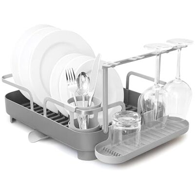 Égouttoir de Cuisine Compact Umbra - Gain de place, avec porte-verres Égouttoir de Cuisine Compact Umbra - Gain de place, avec porte-verres