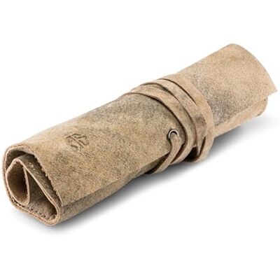 Angus Stoke Leonardo Trousse à roulettes en cuir pour stylos, pinceaux et accessoires Trousse à crayons en cuir fabriquée à la main, Beige antique, Porte-stylos à roulettes Angus Stoke Leonardo Trousse à roulettes en cuir pour stylos, pinceaux et accessoires Trousse à crayons en cuir fabriquée à la main, Beige antique, Porte-stylos à roulettes