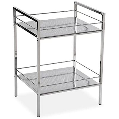 Versa Hannover Meuble de salle de bain auxiliaire avec 2 étagères Dimensions (L x l x H) 53 x 31 x 39 cm, acier Argenté Versa Hannover Meuble de salle de bain auxiliaire avec 2 étagères Dimensions (L x l x H) 53 x 31 x 39 cm, acier Argenté