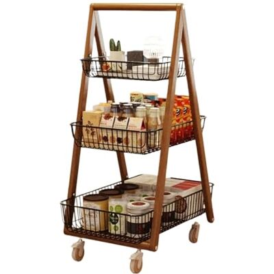 FUHAI-666 Chariot utilitaire Chariot de rangement roulant à 3 niveaux, panier légumes mobile et étagère organisateur collations(Noir) FUHAI-666 Chariot utilitaire Chariot de rangement roulant à 3 niveaux, panier légumes mobile et étagère organisateur collations(Noir)