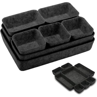 VIVIIHOO Organisateur de Tiroir en Feutre, 9 Pièces Boîtes de Rangement Set en 4 Tailles, Système d'organisation pour Maison/Bureau (Gris Foncé) VIVIIHOO Organisateur de Tiroir en Feutre, 9 Pièces Boîtes de Rangement Set en 4 Tailles, Système d'organisation pour Maison/Bureau (Gris Foncé)