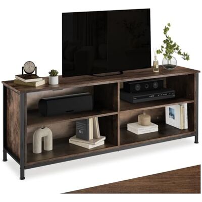 tectake Meuble TV armoire commode Navan 147x41x60,5cm inductriel brun foncé 404718 tectake Meuble TV armoire commode Navan 147x41x60,5cm inductriel brun foncé 404718