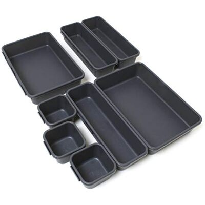 iGadgitz Home U7125 Lot Organisateur Tiroir, Bac Tiroir Plastique, Drawer Organizer -Gris iGadgitz Home U7125 Lot Organisateur Tiroir, Bac Tiroir Plastique, Drawer Organizer -Gris