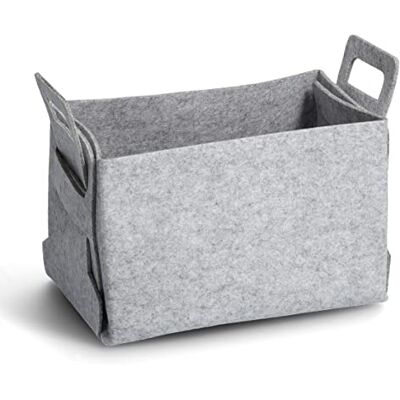 Zeller 14446 Panier de rangement en feutre Gris Env. 36 x 25 x 23 cm Zeller 14446 Panier de rangement en feutre Gris Env. 36 x 25 x 23 cm