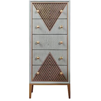 NexaGeniX Commode de rangement Commode à tiroirs hauts, rangement 5 avec pieds en métal, commodes Vintage, commode bois massif clair for couloir, entrée NexaGeniX Commode de rangement Commode à tiroirs hauts, rangement 5 avec pieds en métal, commodes Vintage, commode bois massif clair for couloir, entrée
