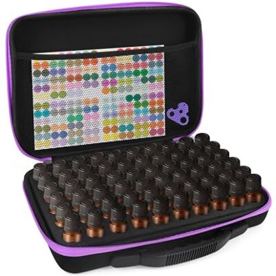Esoes Étui de transport pour 60 bouteilles d'huiles essentielles doTerra et Young Living, contient des bouteilles de 15millilitre ou 10millilitre, cadeau Esoes Étui de transport pour 60 bouteilles d'huiles essentielles doTerra et Young Living, contient des bouteilles de 15millilitre ou 10millilitre, cadeau