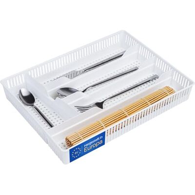 KONZEPT Range-couverts pour tiroirs 31 x 23 x 4,5 cm Blanc Organisateur de tiroirs pratique de cuisine Utilisation pour un rangement et une organisation optimaux de la cuisine KONZEPT Range-couverts pour tiroirs 31 x 23 x 4,5 cm Blanc Organisateur de tiroirs pratique de cuisine Utilisation pour un rangement et une organisation optimaux de la cuisine