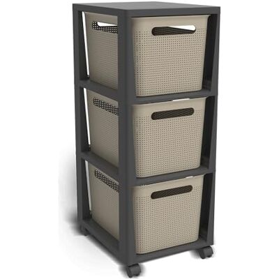 Rotho Brisen Récipient avec 3 tiroirs, 3 x 16 l Rotho Brisen Récipient avec 3 tiroirs, 3 x 16 l