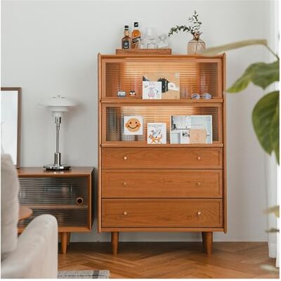 Xumh2024-3 Meuble de Rangement Ménage en bois massif cinq tiroirs vitrine salon contre le mur armoire de rangement petit ménage armoire en verre armoire à ustensiles de cuisine Coucher ou Salon Xumh2024-3 Meuble de Rangement Ménage en bois massif cinq tiroirs vitrine salon contre le mur armoire de rangement petit ménage armoire en verre armoire à ustensiles de cuisine Coucher ou Salon