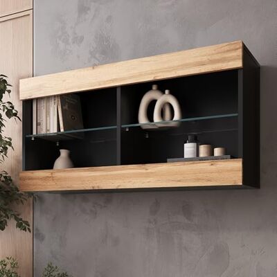 Komodee Vitrine Suspendue Tivoli A2 Blanc/Noir 100x50x29 cm Komodee Vitrine Suspendue Tivoli A2 Blanc/Noir 100x50x29 cm