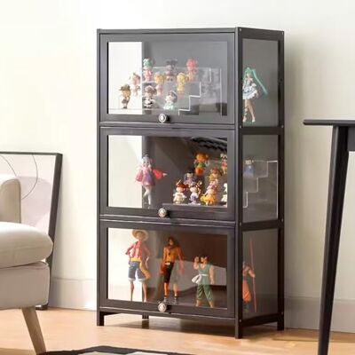 YFWOKSL Vitrine avec cadre en bambou naturel et collection antique, armoire scellée, résistante à la poussière et facile à nettoyer, salon, chambre, bureau YFWOKSL Vitrine avec cadre en bambou naturel et collection antique, armoire scellée, résistante à la poussière et facile à nettoyer, salon, chambre, bureau