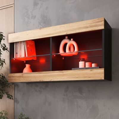 Komodee Vitrine Suspendue Tivoli A1 Blanc/Noir 100x50x29 cm Komodee Vitrine Suspendue Tivoli A1 Blanc/Noir 100x50x29 cm
