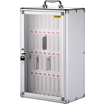 VEVOR Casier de Rangement pour Téléphone Portable 36 Emplacements Cabine Verrouillable en Alliage d’Aluminium 32x20x51 cm Armoire Portatif Salle Réunion Classe, Argent VEVOR Casier de Rangement pour Téléphone Portable 36 Emplacements Cabine Verrouillable en Alliage d’Aluminium 32x20x51 cm Armoire Portatif Salle Réunion Classe, Argent