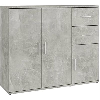 vidaXL Buffet, Armoire Latérale, Meuble de Rangement, Organisateur de Salon Salle de Séjour Intérieur, Moderne, Gris Béton Bois d'Ingénierie vidaXL Buffet, Armoire Latérale, Meuble de Rangement, Organisateur de Salon Salle de Séjour Intérieur, Moderne, Gris Béton Bois d'Ingénierie