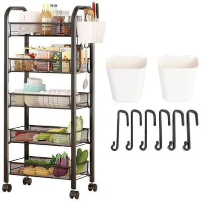 reukmuuc Panier de rangement en maille métallique Panier empilable à 5 niveaux avec roulettes mobiles à 360° Organiseur de rangement pour fruits et légumes Garde-manger et cuisine Étagère de rangement reukmuuc Panier de rangement en maille métallique Panier empilable à 5 niveaux avec roulettes mobiles à 360° Organiseur de rangement pour fruits et légumes Garde-manger et cuisine Étagère de rangement