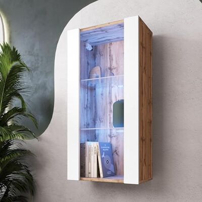 Komodee Vitrine Suspendue Tivoli A2 Wotan/Blanc 50x100x29 cm Komodee Vitrine Suspendue Tivoli A2 Wotan/Blanc 50x100x29 cm