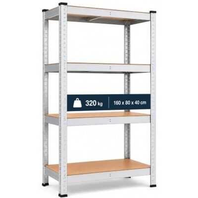 Arebos Étagère pour charges lourdes 160 x 80 x 40 cm Charge maximale : 320 kg 0,7 mm 4 panneaux MDF Montage facile grâce au système d'emboîtement et sans vis Étagère de cave Galvanisée Arebos Étagère pour charges lourdes 160 x 80 x 40 cm Charge maximale : 320 kg 0,7 mm 4 panneaux MDF Montage facile grâce au système d'emboîtement et sans vis Étagère de cave Galvanisée