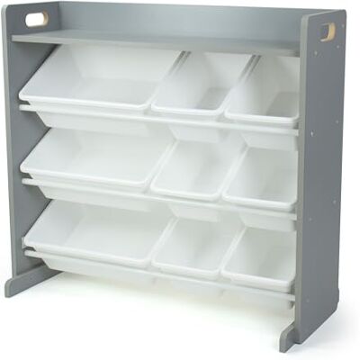 Humble Crew Étagère Enfants, Organisateur Jouets Bois, 9 Bacs Rangement Gris/Blanc, Design Moderne, Rangement Pratique pour Jeux et Livres Humble Crew Étagère Enfants, Organisateur Jouets Bois, 9 Bacs Rangement Gris/Blanc, Design Moderne, Rangement Pratique pour Jeux et Livres