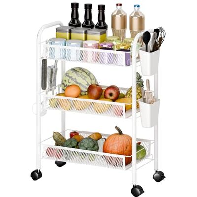 reukmuuc Panier de rangement en maille métallique Panier empilable à 5 niveaux avec roulettes mobiles à 360° Organiseur de rangement pour fruits et légumes Garde-manger et cuisine Étagère de rangement reukmuuc Panier de rangement en maille métallique Panier empilable à 5 niveaux avec roulettes mobiles à 360° Organiseur de rangement pour fruits et légumes Garde-manger et cuisine Étagère de rangement
