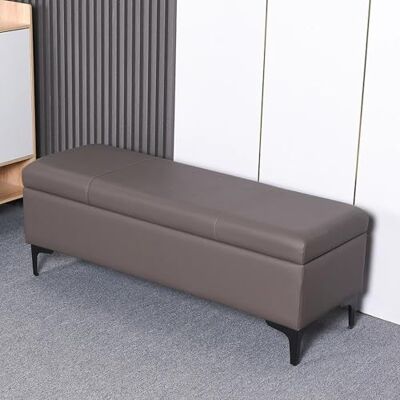 RTYHN Banc ottoman avec rangement, banc ottoman de rangement avec siège rembourré, banc de rangement en cuir avec pieds en métal, boîte de rangement, banc de lit pour chambre à coucher, entrée RTYHN Banc ottoman avec rangement, banc ottoman de rangement avec siège rembourré, banc de rangement en cuir avec pieds en métal, boîte de rangement, banc de lit pour chambre à coucher, entrée