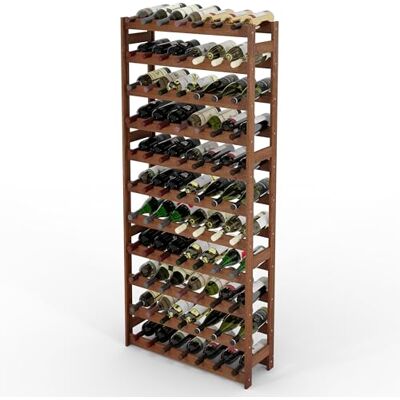 Lenmar , Étagère à vin en bois naturel RW-1 pour bouteilles de vin, étagère de cave, étagères, porte-bouteilles (marron, RW-1-77, 166 x 72,5 x 25, 11 étagères, 77 bouteilles) Lenmar , Étagère à vin en bois naturel RW-1 pour bouteilles de vin, étagère de cave, étagères, porte-bouteilles (marron, RW-1-77, 166 x 72,5 x 25, 11 étagères, 77 bouteilles)