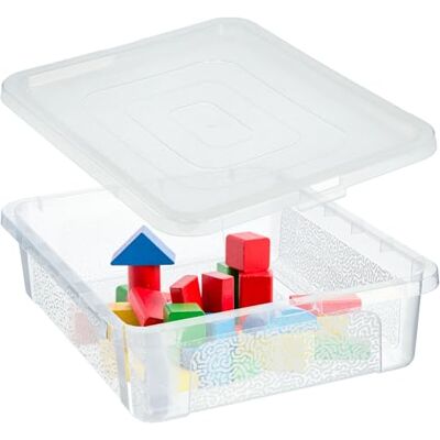 KADAX boîte de rangement rectangulaire avec couvercle, empilable, en plastique, peu encombrante (10 l, transparent) KADAX boîte de rangement rectangulaire avec couvercle, empilable, en plastique, peu encombrante (10 l, transparent)