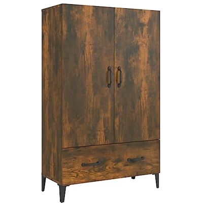 vidaXL Buffet Armoire de Rangement Meuble de Rangement Armoire Latérale Salle de Séjour Salon Intérieur Chêne Fumé 70x31x115 cm Bois d'Ingénierie vidaXL Buffet Armoire de Rangement Meuble de Rangement Armoire Latérale Salle de Séjour Salon Intérieur Chêne Fumé 70x31x115 cm Bois d'Ingénierie