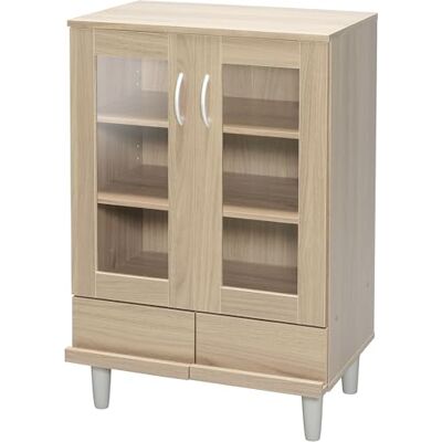 Iris Ohyama , Meuble de rangement, Buffet, Vaisselier, Armoire 3 portes, 3 Etagères réglables, Contemporain, Design, Solide, Cusine, Salle à Manger, Salon Cabinet KPB-9360 Marron Clair Iris Ohyama , Meuble de rangement, Buffet, Vaisselier, Armoire 3 portes, 3 Etagères réglables, Contemporain, Design, Solide, Cusine, Salle à Manger, Salon Cabinet KPB-9360 Marron Clair