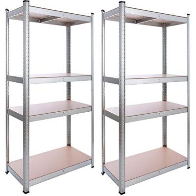 Arebos Lot de 2 étagères de rangement pour sous-sol 160 x 80 x 40 cm 4 panneaux MDF 320 kg Arebos Lot de 2 étagères de rangement pour sous-sol 160 x 80 x 40 cm 4 panneaux MDF 320 kg