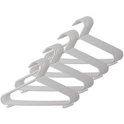 BIECO Cintres pour Bébé et Enfant 32 Pièces en Plastique Gris Pour Armoire de Stockage Longueur 29.5cm, Étroit BIECO Cintres pour Bébé et Enfant 32 Pièces en Plastique Gris Pour Armoire de Stockage Longueur 29.5cm, Étroit