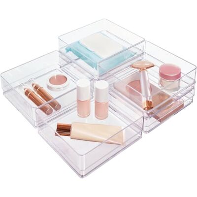 STORi SimpleSort Lot de 6 organiseurs de tiroir empilables transparents, plateaux carrés de 15 x 15 x 5 cm, petits bacs de rangement pour maquillage et séparateurs de tiroir de bureau STORi SimpleSort Lot de 6 organiseurs de tiroir empilables transparents, plateaux carrés de 15 x 15 x 5 cm, petits bacs de rangement pour maquillage et séparateurs de tiroir de bureau