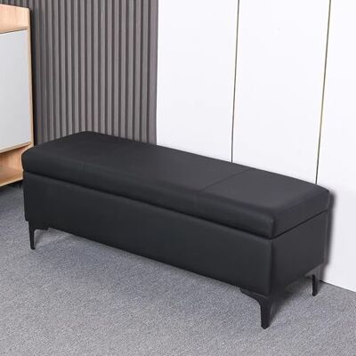 RTYHN Banc ottoman avec rangement, banc ottoman de rangement avec siège rembourré, banc de rangement en cuir avec pieds en métal, boîte de rangement, banc de lit pour chambre à coucher, entrée RTYHN Banc ottoman avec rangement, banc ottoman de rangement avec siège rembourré, banc de rangement en cuir avec pieds en métal, boîte de rangement, banc de lit pour chambre à coucher, entrée