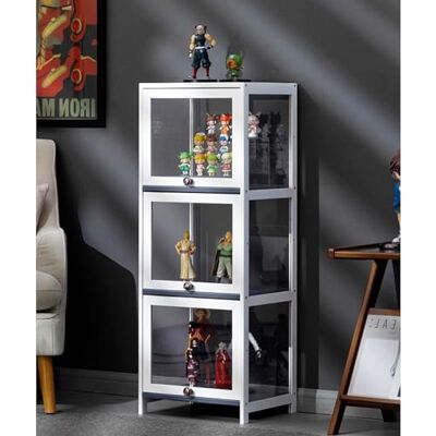 YFWOKSL Vitrine en verre, statues de rangement pour figurines, chambre à coucher, bureau, bibliothèque en verre, installation rapide, 40 x 32 x 106 cm, blanc YFWOKSL Vitrine en verre, statues de rangement pour figurines, chambre à coucher, bureau, bibliothèque en verre, installation rapide, 40 x 32 x 106 cm, blanc