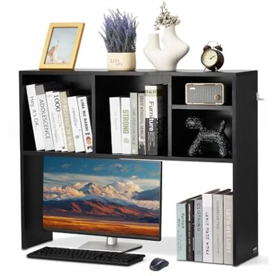 VEVOR Étagère à Poser sur Bureau à 1 Niveau, Bibliothèque de Bureau 94 x 24 x 73 cm, Organisateur de Bureau en Bois avec Pieds Antidérapants, Support de Rangement pour Maison et Dortoir, Noir VEVOR Étagère à Poser sur Bureau à 1 Niveau, Bibliothèque de Bureau 94 x 24 x 73 cm, Organisateur de Bureau en Bois avec Pieds Antidérapants, Support de Rangement pour Maison et Dortoir, Noir
