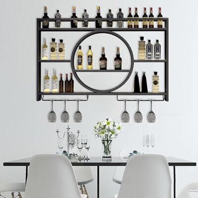 NGAMITSX Vitrine de boissons, étagères murales pour maison, bar, souvenirs de maison, supports de verre à bière pour étagère et support de bouteilles d'alcool en laiton (taille : 140 x 15 x 80 cm NGAMITSX Vitrine de boissons, étagères murales pour maison, bar, souvenirs de maison, supports de verre à bière pour étagère et support de bouteilles d'alcool en laiton (taille : 140 x 15 x 80 cm