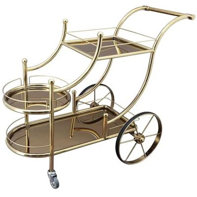 mjyyyds188 chariot de stockage Chariots de bar luxe dorés à 3 niveaux sur roues silencieuses for cuisine, salle manger, salon et fêtes, acier inoxydable Organisateur d'étagères mjyyyds188 chariot de stockage Chariots de bar luxe dorés à 3 niveaux sur roues silencieuses for cuisine, salle manger, salon et fêtes, acier inoxydable Organisateur d'étagères