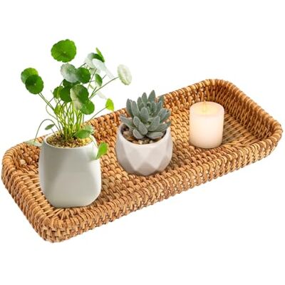 LEKEFETO Panier de rangement en rotin tressé Panier de rangement pour salle de bain Pour tiroirs, cuisine, salon 27,5 x 11 x 4 cm LEKEFETO Panier de rangement en rotin tressé Panier de rangement pour salle de bain Pour tiroirs, cuisine, salon 27,5 x 11 x 4 cm
