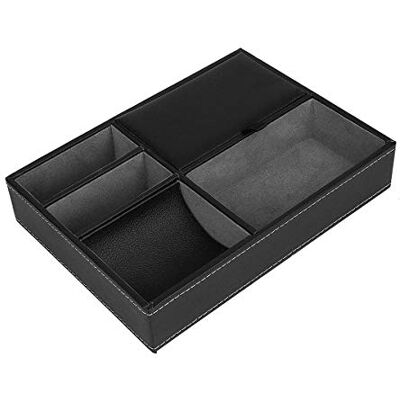 Copiel Valet Plateau en Cuir, Organisateur de Table de Nuit pour Homme, Support de Boîte de Rangement de Bureau ou de Commode pour Bijoux, Clés, Téléphone, Montre, Portefeuille 25 x 18cm Copiel Valet Plateau en Cuir, Organisateur de Table de Nuit pour Homme, Support de Boîte de Rangement de Bureau ou de Commode pour Bijoux, Clés, Téléphone, Montre, Portefeuille 25 x 18cm