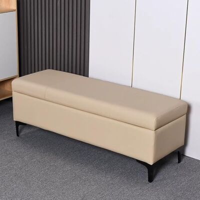 RTYHN Banc ottoman avec rangement, banc ottoman de rangement avec siège rembourré, banc de rangement en cuir avec pieds en métal, boîte de rangement, banc de lit pour chambre à coucher, entrée RTYHN Banc ottoman avec rangement, banc ottoman de rangement avec siège rembourré, banc de rangement en cuir avec pieds en métal, boîte de rangement, banc de lit pour chambre à coucher, entrée