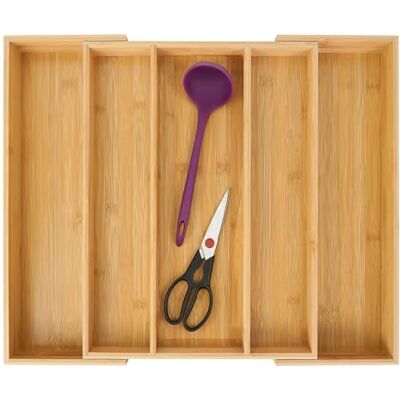Utoplike Bamboo plateau à couverts, grand porte couverts, organisateur de tiroir extensible, organisateur de plateau à couverts, séparateur de tiroir en argenterie Utoplike Bamboo plateau à couverts, grand porte couverts, organisateur de tiroir extensible, organisateur de plateau à couverts, séparateur de tiroir en argenterie