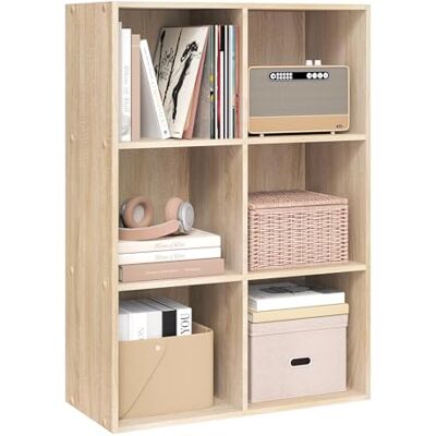 WOLTU Bibliothèque Armoire Étagère de Rangement 59.6X29X89cm en MDF pour Salon 6 Cubes Compartiments SK002hei3 WOLTU Bibliothèque Armoire Étagère de Rangement 59.6X29X89cm en MDF pour Salon 6 Cubes Compartiments SK002hei3