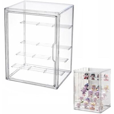 Siyecioa Vitrine pour vitrines en acrylique et verre, petite armoire avec porte pour action et jouets, mini figurines, figurines de collection, à monter soi-même, avec 4 couches (36 x 22 x 26,5 cm) Siyecioa Vitrine pour vitrines en acrylique et verre, petite armoire avec porte pour action et jouets, mini figurines, figurines de collection, à monter soi-même, avec 4 couches (36 x 22 x 26,5 cm)